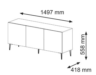 Tv-taso Ravenna B FURNLUX CLASSIC, 150x42x56 cm, beige hinta ja tiedot | TV-tasot | hobbyhall.fi