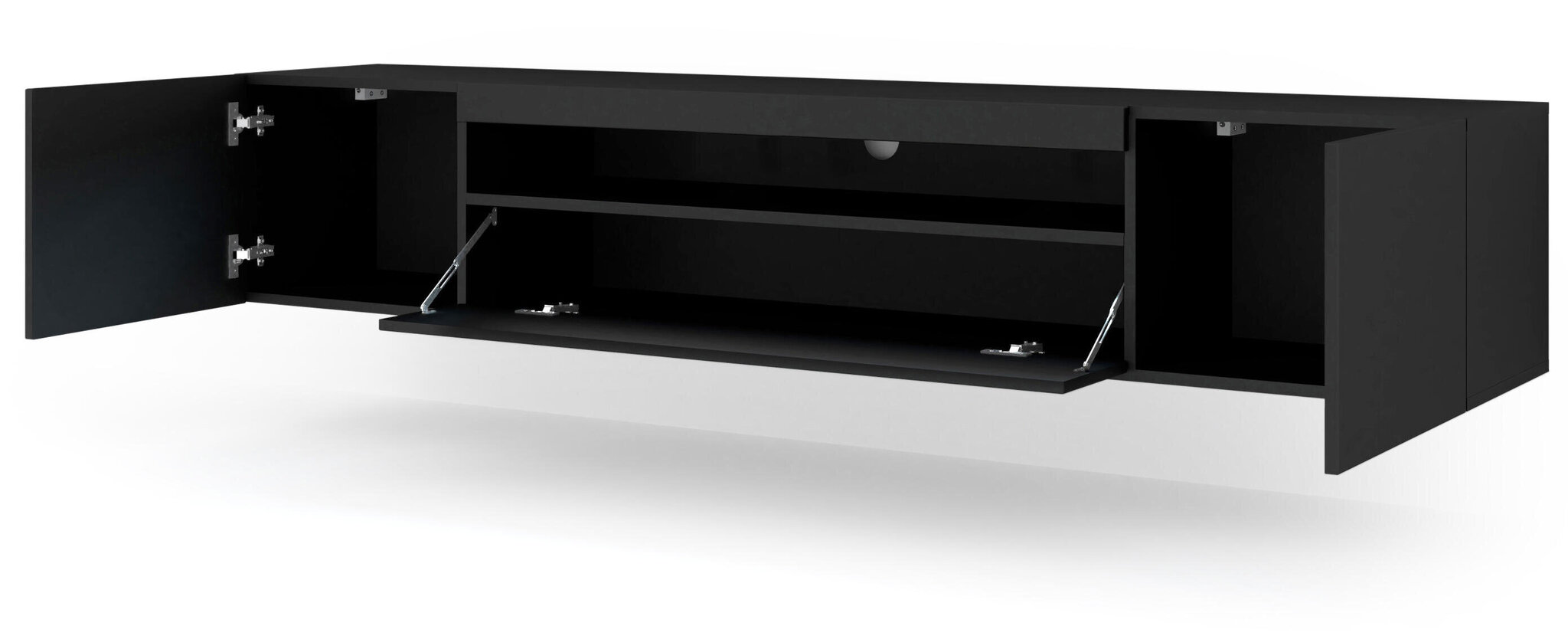 Tv-taso Aura FURNLUX CLASSIC, 200x37x42 cm, musta hinta ja tiedot | TV-tasot | hobbyhall.fi