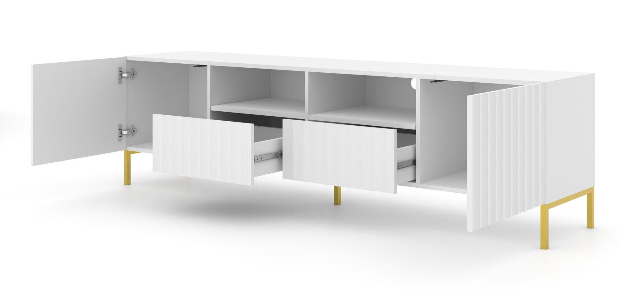 Tv-taso Wave FURNLUX CLASSIC, 200x42x56 cm, valkoinen hinta ja tiedot | TV-tasot | hobbyhall.fi