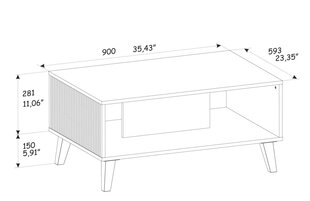 Sohvapöytä Ravenna Pc FURNLUX CLASSIC, 90x60x43 cm, musta hinta ja tiedot | Sohvapöydät | hobbyhall.fi