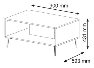 Sohvapöytä Ravenna B FURNLUX CLASSIC, 90x60x43 cm, musta hinta ja tiedot | Sohvapöydät | hobbyhall.fi