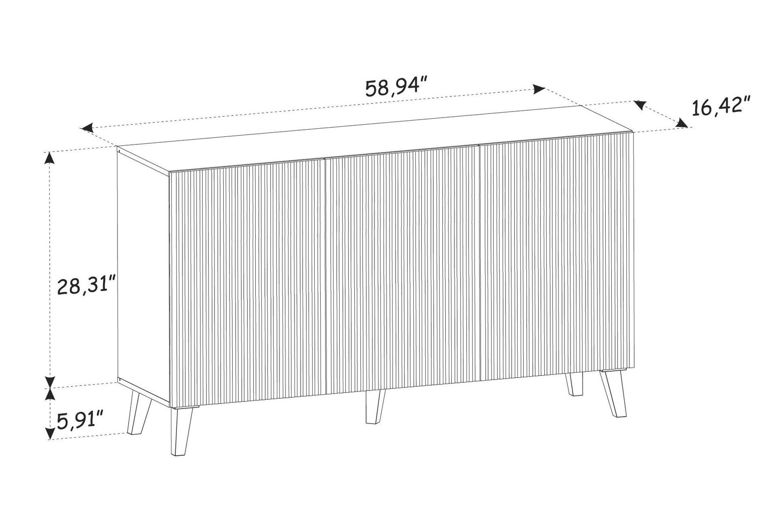 Senkki Ravenna P FURNLUX CLASSIC, 150x42x87 cm, musta hinta ja tiedot | Olohuoneen kaapit ja lipastot | hobbyhall.fi