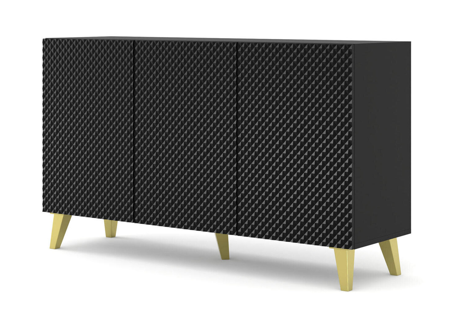 Senkki Ravenna Pc FURNLUX CLASSIC, 150x42x87 cm, musta hinta ja tiedot | Olohuoneen kaapit ja lipastot | hobbyhall.fi