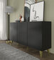 Senkki Ravenna Pc FURNLUX CLASSIC, 150x42x87 cm, musta hinta ja tiedot | Olohuoneen kaapit ja lipastot | hobbyhall.fi