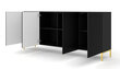 Senkki Wave FURNLUX CLASSIC, 200x42x87 cm, musta hinta ja tiedot | Olohuoneen kaapit ja lipastot | hobbyhall.fi