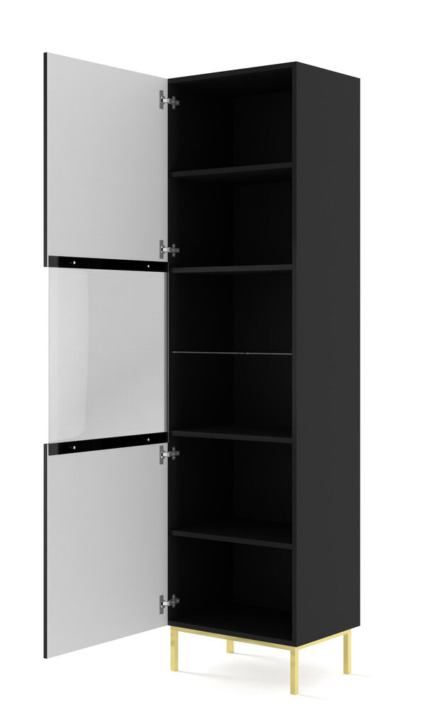 Vitriini Ravenna B FURNLUX CLASSIC, 60x42x217 cm, musta hinta ja tiedot | Vitriinit | hobbyhall.fi