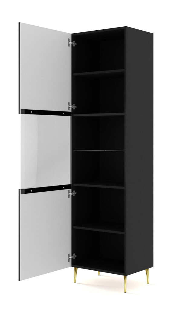 Vitriini Ravenna B FURNLUX CLASSIC, 60x42x215 cm, musta hinta ja tiedot | Vitriinit | hobbyhall.fi