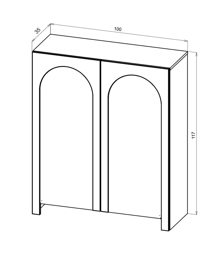 Senkki Arco FURNLUX CLASSIC, 100x35x117 cm, valkoinen hinta ja tiedot | Olohuoneen kaapit ja lipastot | hobbyhall.fi