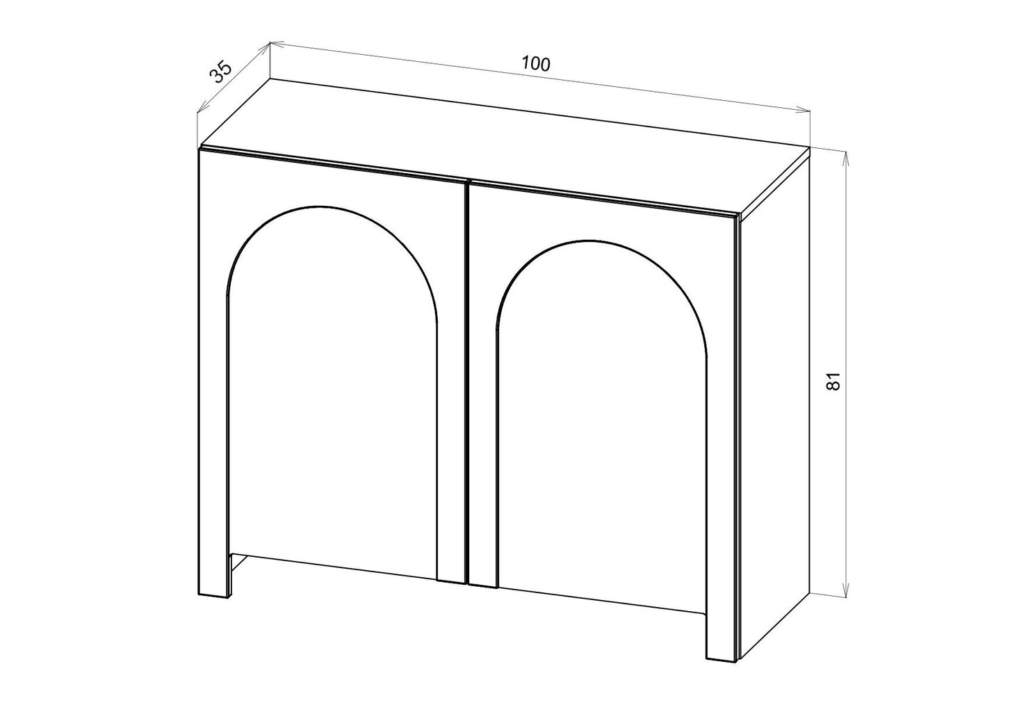 Senkki Arco FURNLUX CLASSIC, 100x35x81 cm, valkoinen hinta ja tiedot | Olohuoneen kaapit ja lipastot | hobbyhall.fi