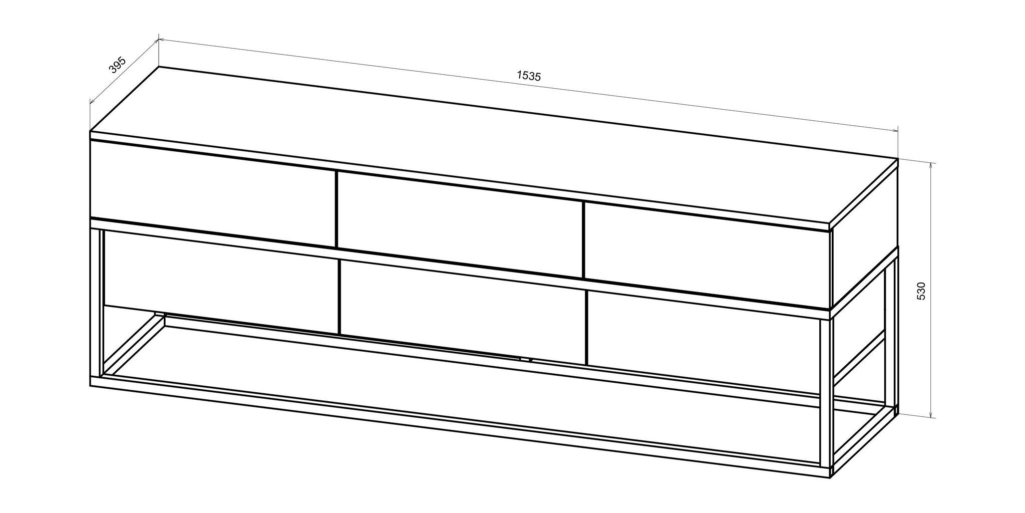 Tv-taso X FURNLUX CLASSIC, 154x39x53 cm, musta hinta ja tiedot | TV-tasot | hobbyhall.fi