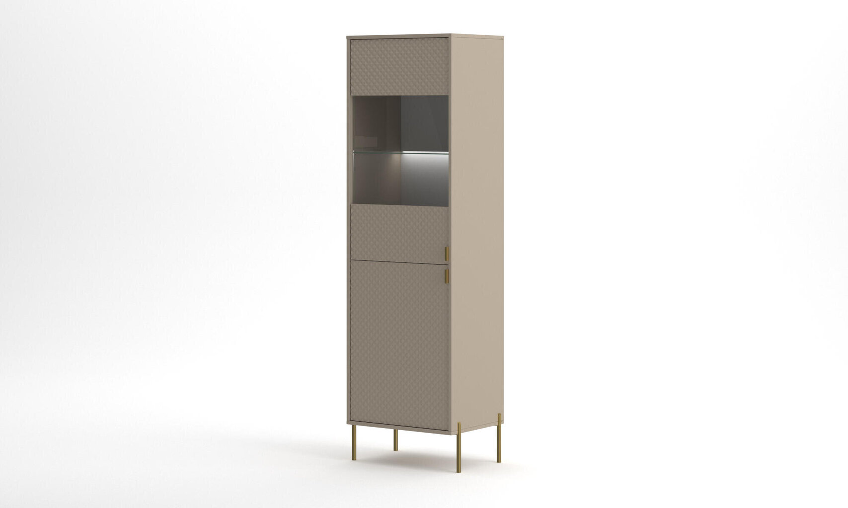 Vitriini Diamo FURNLUX CLASSIC, 54x42x190 cm, beige hinta ja tiedot | Vitriinit | hobbyhall.fi