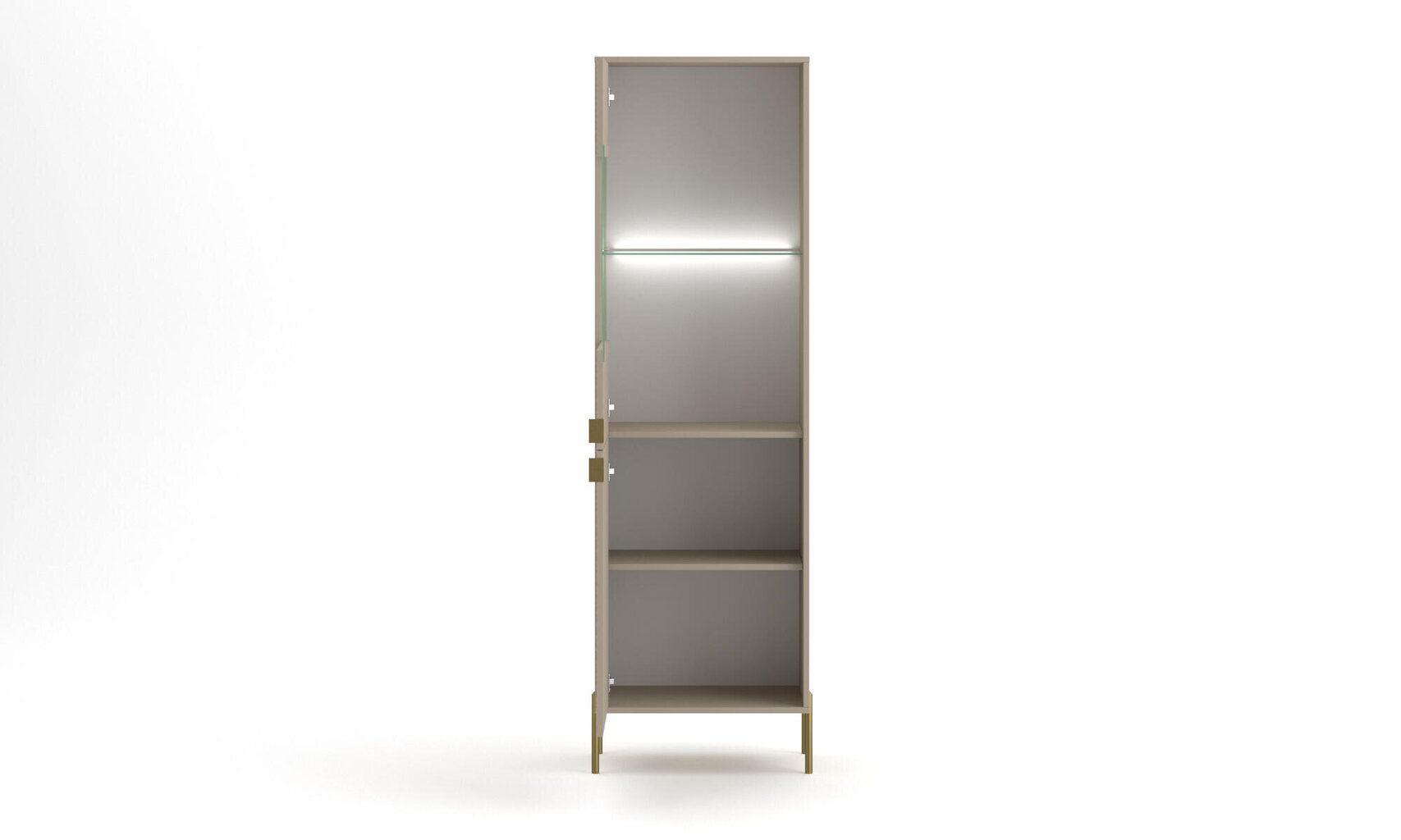 Vitriini Diamo FURNLUX CLASSIC, 54x42x190 cm, beige hinta ja tiedot | Vitriinit | hobbyhall.fi