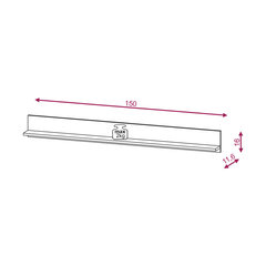 Seinähylly Diamo FURNLUX CLASSIC, 150x12x16 cm, valkoinen hinta ja tiedot | Hyllyt | hobbyhall.fi