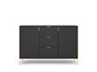 Senkki Flinn FURNLUX CLASSIC, 130x40x86 cm, musta hinta ja tiedot | Olohuoneen kaapit ja lipastot | hobbyhall.fi