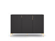 Senkki Flinn FURNLUX CLASSIC, 130x40x86 cm, musta hinta ja tiedot | Olohuoneen kaapit ja lipastot | hobbyhall.fi