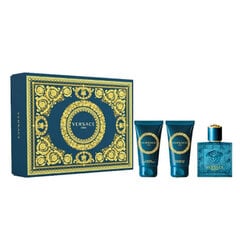 Miesten setti Versace Eros Pour Tomorrow: EDT miehille 50 ml + suihkugeeli, 50 ml + parranajon jälkeinen balsami, 50 ml hinta ja tiedot | Miesten hajuvedet | hobbyhall.fi