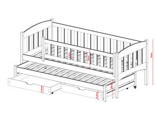 Lastensänky Amelka FURNLUX CLASSIC, 98x198x75 cm, valkoinen hinta ja tiedot | Lastensängyt | hobbyhall.fi