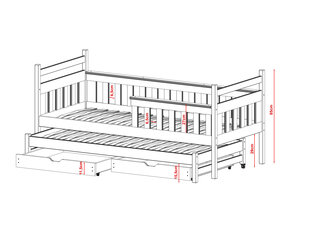 Lastensänky Dominik FURNLUX CLASSIC, 88x188x90 cm, harmaa hinta ja tiedot | Lastensängyt | hobbyhall.fi