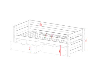 Lastensänky Ergo FURNLUX CLASSIC, 88x188x66 cm, harmaa hinta ja tiedot | Lastensängyt | hobbyhall.fi