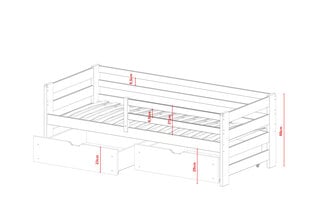 Lastensänky Ergo FURNLUX CLASSIC, 98x208x66 cm, grafiitti hinta ja tiedot | Lastensängyt | hobbyhall.fi