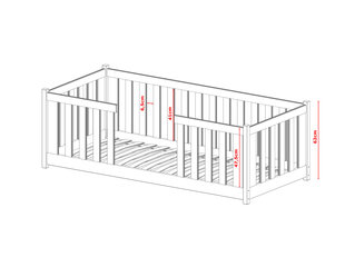 Lastensänky Fero FURNLUX CLASSIC, 88x188x62 cm, grafiitti hinta ja tiedot | Lastensängyt | hobbyhall.fi