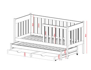 Lastensänky Kaja FURNLUX CLASSIC, 88x168x96 cm, harmaa hinta ja tiedot | Lastensängyt | hobbyhall.fi