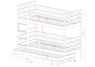 Kerrossänky Luk FURNLUX CLASSIC, 98x208x161 cm, beige hinta ja tiedot | Sängyt | hobbyhall.fi