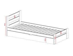 Lastensänky Nela FURNLUX CLASSIC, 98x198x67 cm, beige hinta ja tiedot | Lastensängyt | hobbyhall.fi