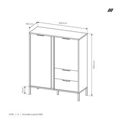 Lipasto Lars FURNLUX CLASSIC, 104x40x124 cm, musta hinta ja tiedot | Lipastot | hobbyhall.fi