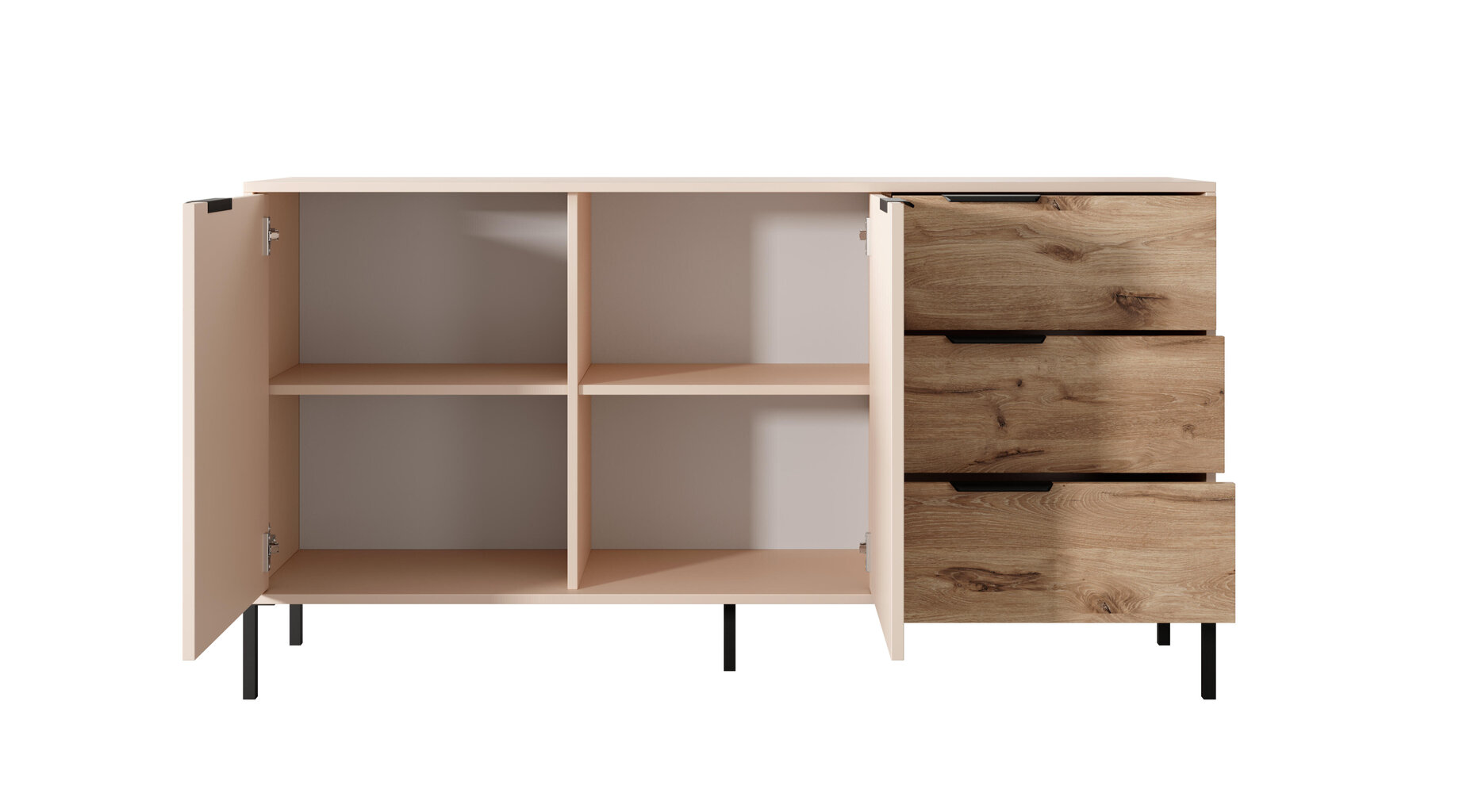 Lipasto Rave FURNLUX CLASSIC, 154x40x82 cm, beige hinta ja tiedot | Lipastot | hobbyhall.fi