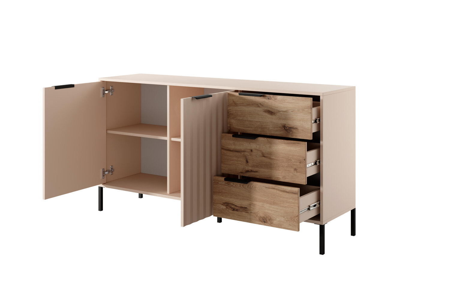 Lipasto Rave FURNLUX CLASSIC, 154x40x82 cm, beige hinta ja tiedot | Lipastot | hobbyhall.fi