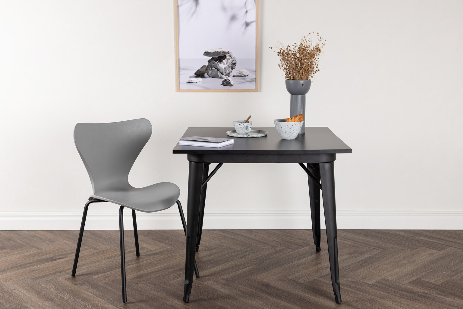 Ruokapöytä Tempe FURNLUX CLASSIC, 80x80x75 cm, musta hinta ja tiedot | Ruokapöydät | hobbyhall.fi