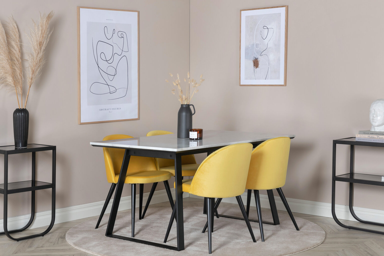 Ruokapöytä Estelle FURNLUX PREMIUM, 90x140x75 cm, musta hinta ja tiedot | Ruokapöydät | hobbyhall.fi