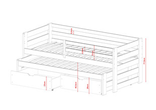 Lastensänky Senso FURNLUX CLASSIC, 88x168x78 cm, valkoinen hinta ja tiedot | Lastensängyt | hobbyhall.fi