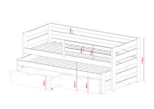 Lastensänky Senso FURNLUX CLASSIC, 98x198x78 cm, grafiitti hinta ja tiedot | Lastensängyt | hobbyhall.fi