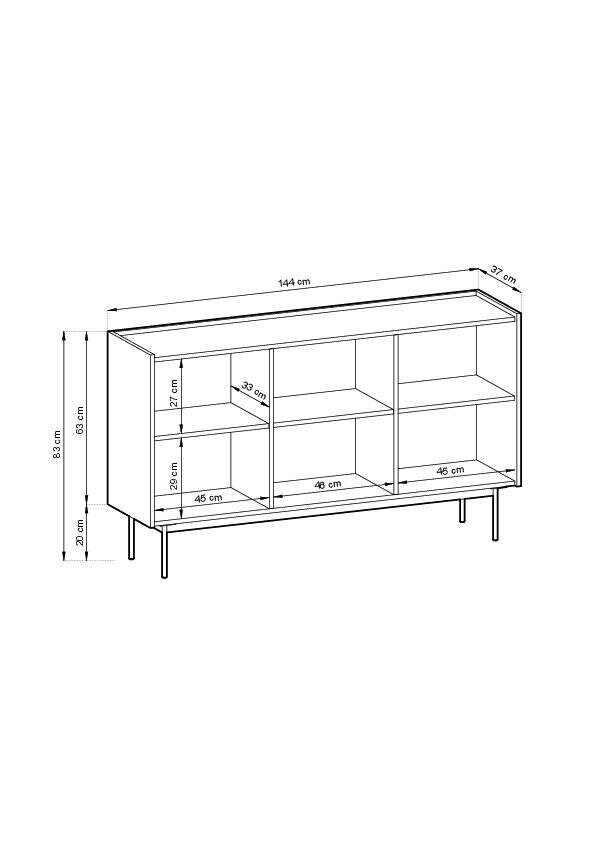 Senkki Color FURNLUX CLASSIC, 144x37x83 cm, beige hinta ja tiedot | Olohuoneen kaapit ja lipastot | hobbyhall.fi