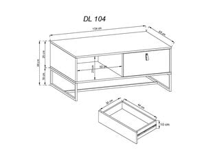 Sohvapöytä Dark FURNLUX CLASSIC, 104x68x44 cm, beige hinta ja tiedot | Sohvapöydät | hobbyhall.fi