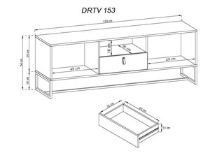 Tv-taso Dark FURNLUX CLASSIC, 153x39x54 cm, beige hinta ja tiedot | TV-tasot | hobbyhall.fi