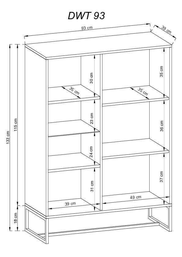 Vitriini Dark FURNLUX CLASSIC, 93x39x133 cm, beige hinta ja tiedot | Vitriinit | hobbyhall.fi