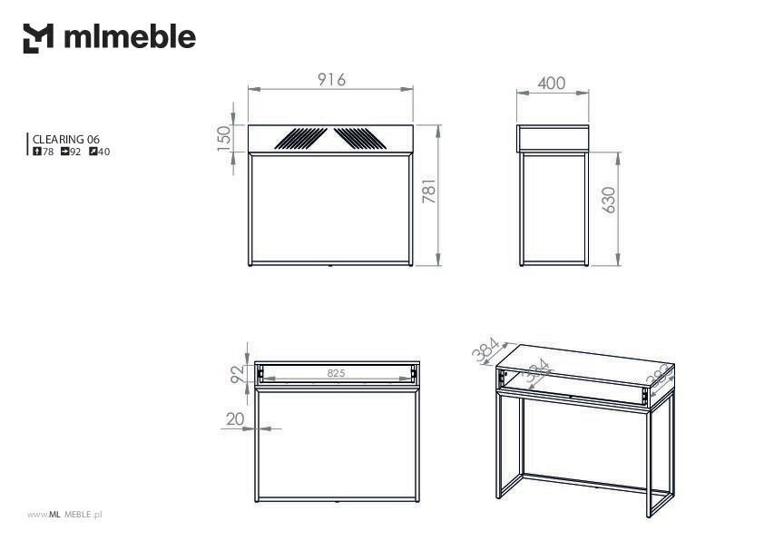 Konsolipöytä Clearing FURNLUX CLASSIC, 92x40x78 cm, valkoinen hinta ja tiedot | Sivupöydät | hobbyhall.fi