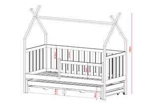 Talosänky Tytus FURNLUX CLASSIC, 88x188x166 cm, harmaa hinta ja tiedot | Sängyt | hobbyhall.fi