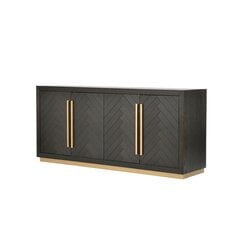 Senkki Seville FURNLUX PREMIUM, 180x48x80 cm, musta hinta ja tiedot | Olohuoneen kaapit ja lipastot | hobbyhall.fi