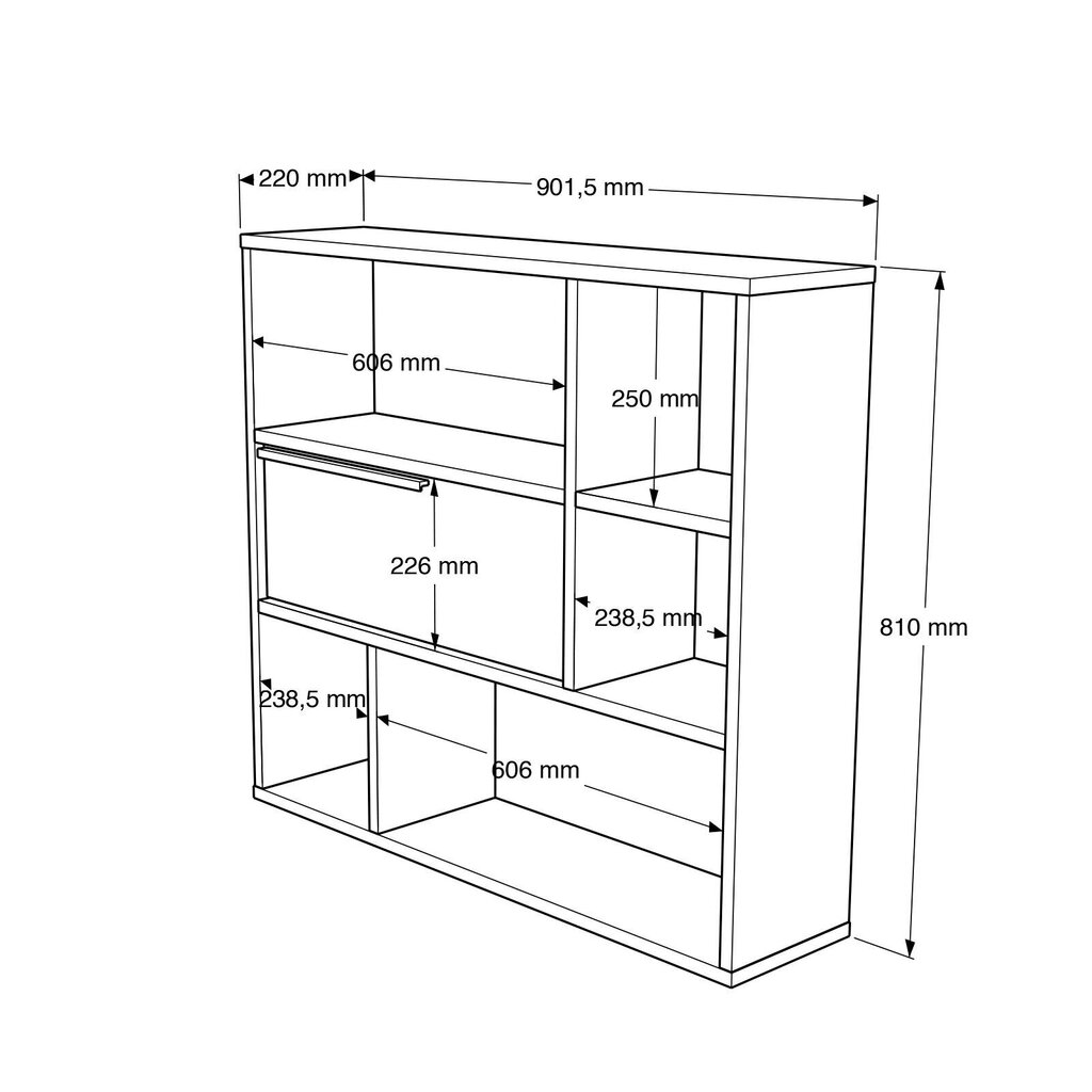 Seinähylly Ocean FURNLUX CLASSIC, 90x22x81 cm, luonnollinen hinta ja tiedot | Hyllyt | hobbyhall.fi