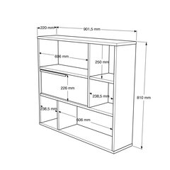 Seinähylly Ocean FURNLUX CLASSIC, 90x22x81 cm, valkoinen hinta ja tiedot | Hyllyt | hobbyhall.fi