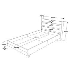 Sänky Ocean FURNLUX CLASSIC, 206x109x86 cm, luonnollinen hinta ja tiedot | Sängyt | hobbyhall.fi