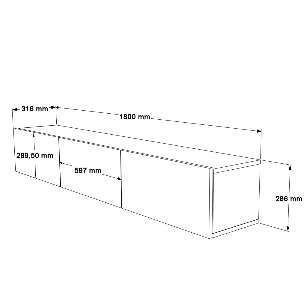 Tv-taso Crea FURNLUX CLASSIC, 180x32x29 cm, beige hinta ja tiedot | TV-tasot | hobbyhall.fi