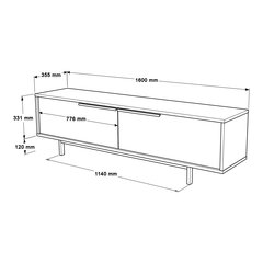 Tv-taso Ocean FURNLUX CLASSIC, 160x36x45 cm, vaaleabeige hinta ja tiedot | TV-tasot | hobbyhall.fi