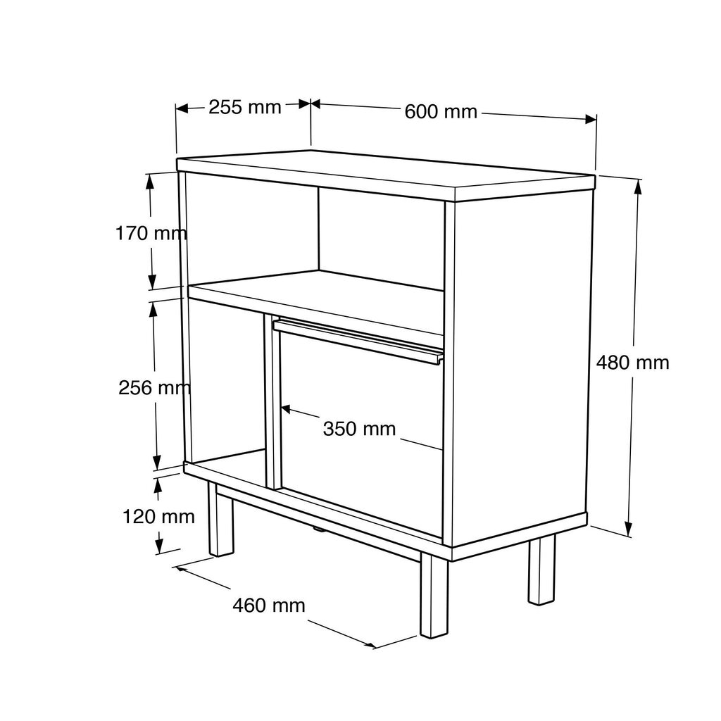 Sivupöytä Ocean FURNLUX CLASSIC, 60x26x60 cm, vaaleabeige hinta ja tiedot | Sohvapöydät | hobbyhall.fi