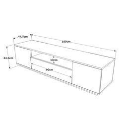 Tv-taso Future FURNLUX CLASSIC, 180x45x45 cm, harmaa hinta ja tiedot | TV-tasot | hobbyhall.fi