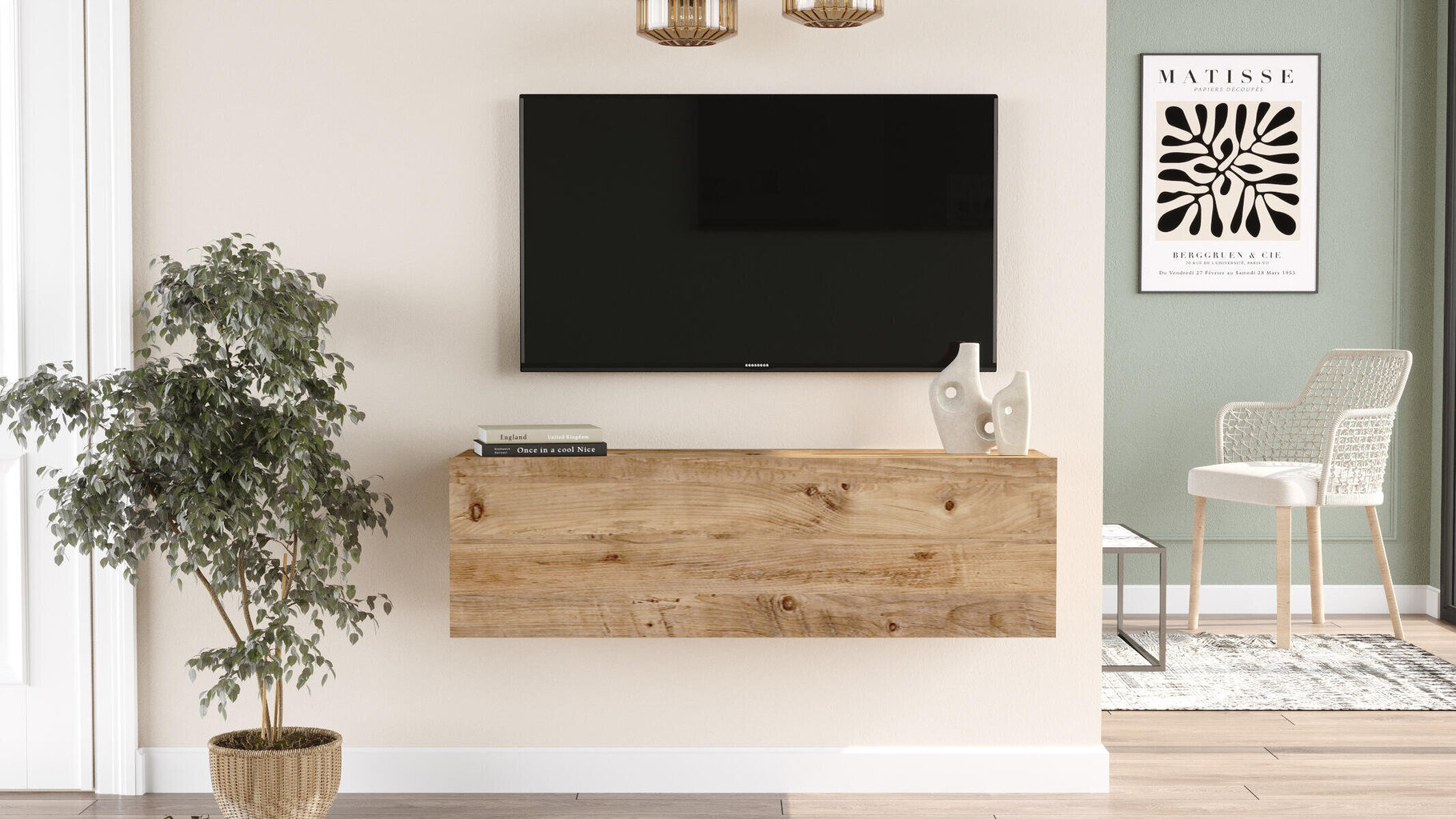 Tv-taso Future12 FURNLUX CLASSIC, 100x32x30 cm, luonnollinen hinta ja tiedot | TV-tasot | hobbyhall.fi